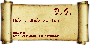 Dávidházy Ida névjegykártya