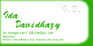 ida davidhazy business card