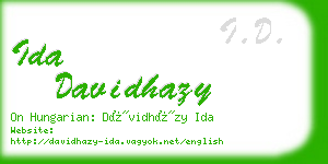 ida davidhazy business card